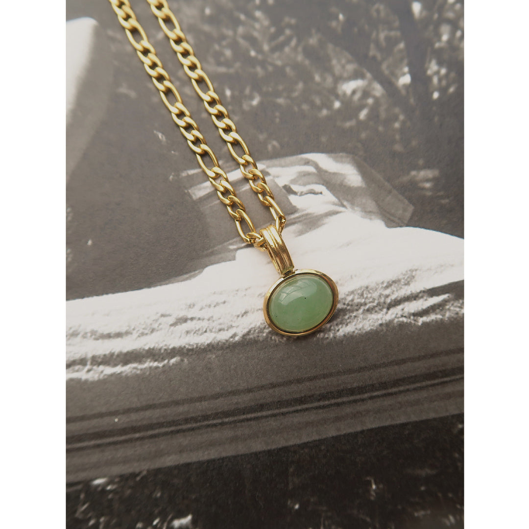 Green Aventurine Necklace 18K Gold-Plated