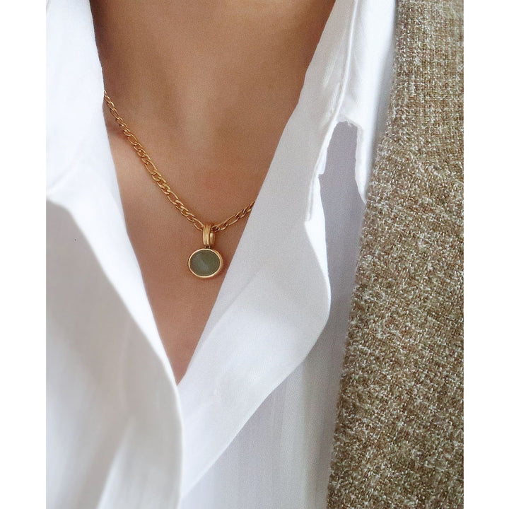 Green Aventurine Necklace 18K Gold-Plated